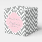 Grey, White and Pastel Pink Chevron Baby Shower