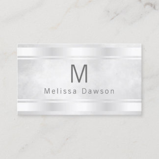 Grey White and Silver Bar Borders Professional Business Card
