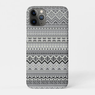 Grey white aztec patterns design Case-Mate iPhone case