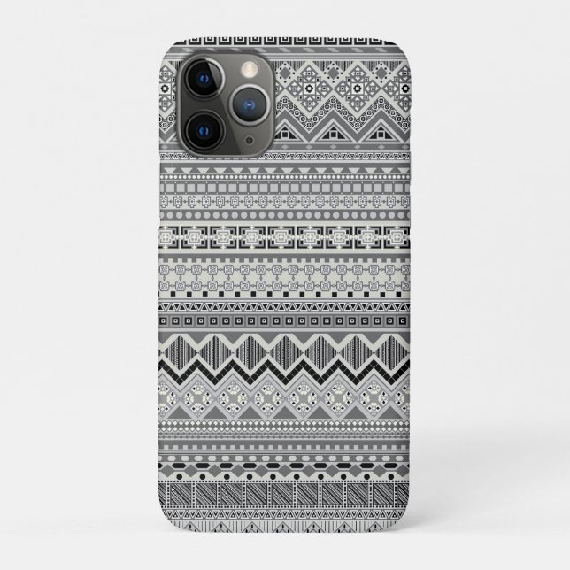 Grey white aztec patterns design Case-Mate iPhone case (Back)