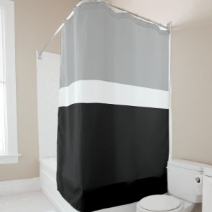 Grey White Black Colours Style Design  Shower Curtain