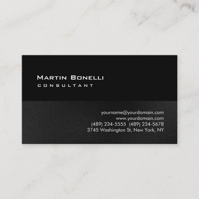 Grey White Black Stripe Business Card (Front)