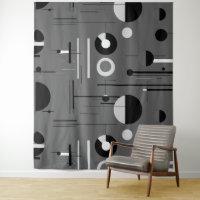 Grey white black, whimsical shapes modern design