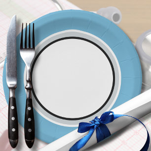 Grey White Blue Minimal Simple Medical Graduation Paper Plate