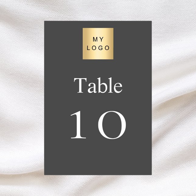Grey white business logo table number (Creator Uploaded)