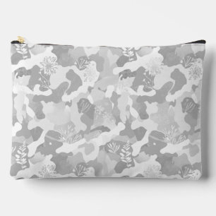 Grey White Camouflage Pattern Accessory Pouch