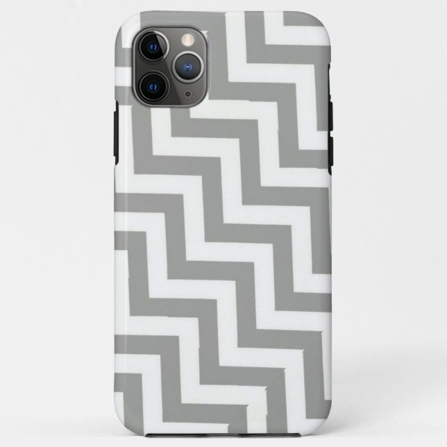 Grey White Chevron Case-Mate iPhone Case (Back)