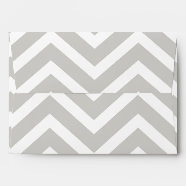 Grey & White Chevron Modern Invite Envelope (Back (Top Flap))