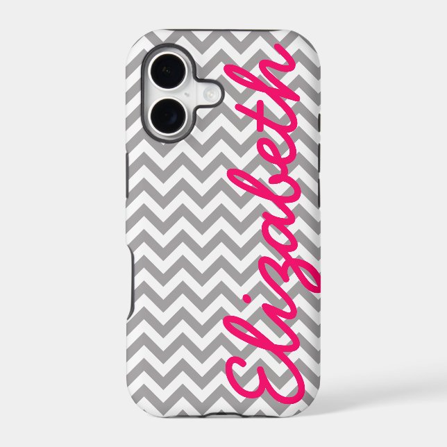 Grey White Chevron Pattern (Back)