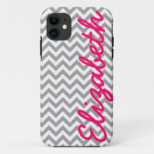 Grey White Chevron Pattern Case-Mate iPhone Case