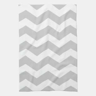 Grey & White Chevron Pattern Tea Towel