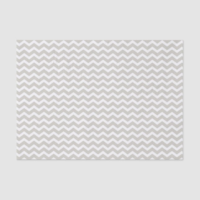 Grey White Chevron Zigzag Tissue Paper (Front)