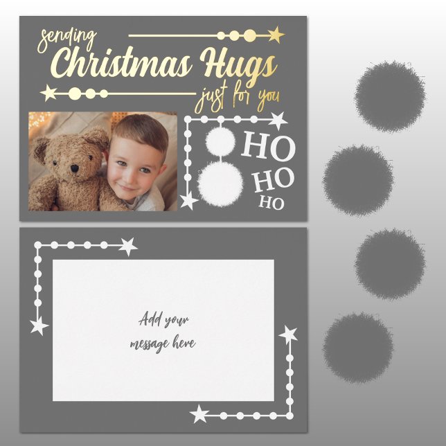 Grey white Christmas hugs just for you photo (Creator Uploaded)