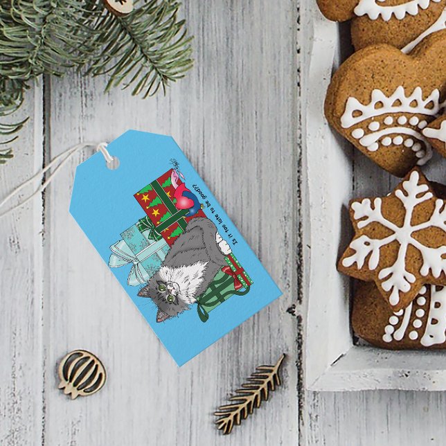 Grey White Christmas Kitten Gift Tags (Creator Uploaded)