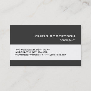 Grey White Classical Trendy Standard Business Card