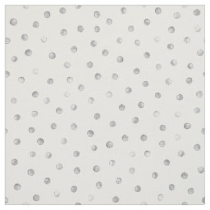 Grey White Confetti Dots Pattern Fabric
