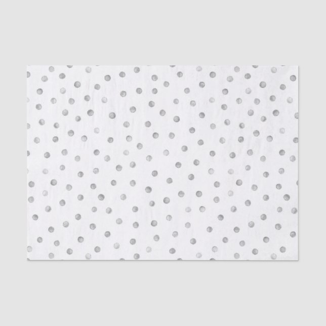 Grey White Confetti Dots Pattern Tissue Paper (Front)
