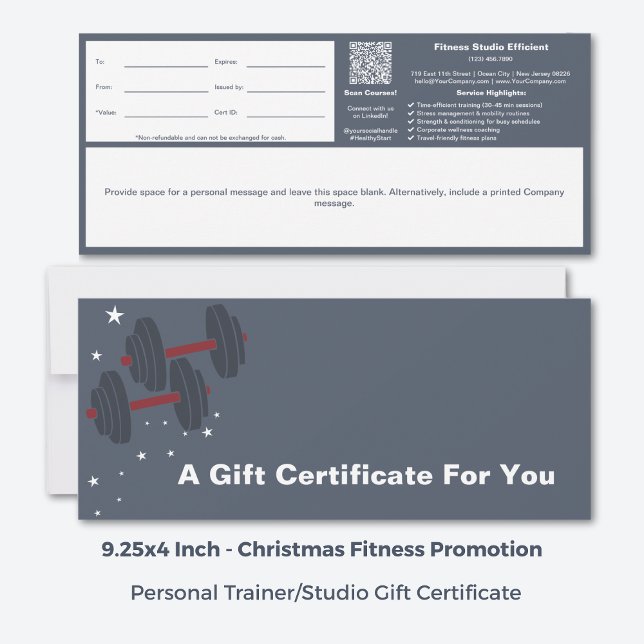 Grey White Corporate Wellness Gift Certificate (9.25x4 Inch, Grey White Corporate Wellness Gift Certificate)
