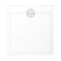 Grey White Custom Striped Circle Family Monogram