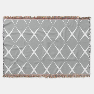 Grey White Diamond Throw Blanket