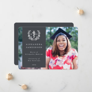 Grey+White Doctor of Osteopathic Medicine Photo Announcement