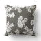 Grey white flowers pillow modern sofa throw cotton