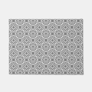 Grey White Geometric Seamless Pattern Doormat