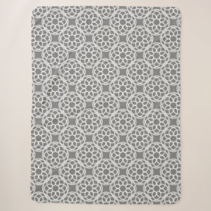 Grey White Geometric Seamless Pattern Sherpa Blanket