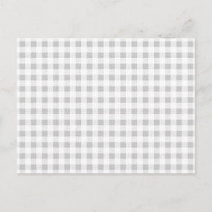 Grey White Gingham Pattern Postcard