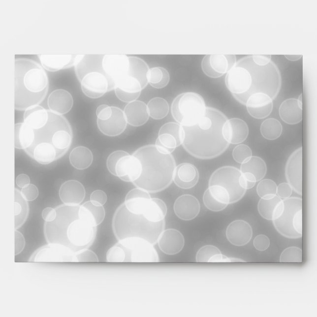 Grey & White Glitter Confetti Faux Foil Envelope (Front)