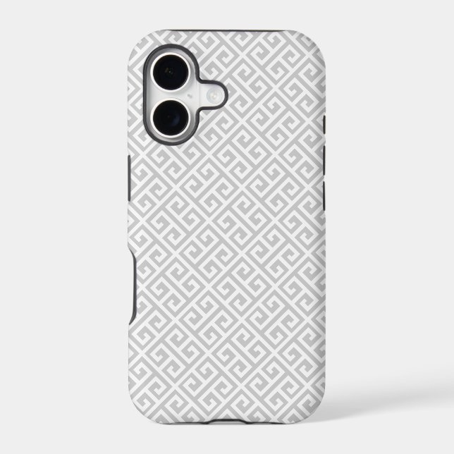 Grey & White Greek Key Pattern iPhone 5 Case (Back)
