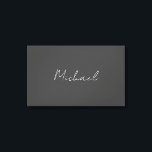 Grey White Handwritten Minimalist Your Name Canvas Print<br><div class="desc">Have you ever seen such a thin, well thought out, aesthetic and remarkable design? The choice of letters, their font size and the darkness of colour have been thought for a long time and designed with long efforts. The result was such a unique design that impresses all who see it....</div>