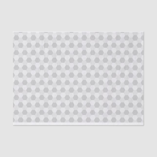 Grey & White Hexagon Pattern Tissue Paper (Front)