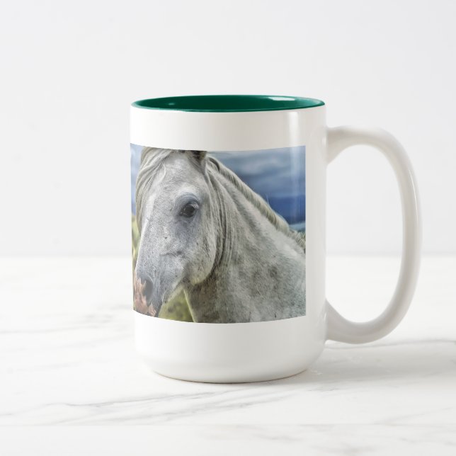 Grey / White Horse Mug (Right)