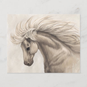 Grey White Ivory Horse Wild Mane