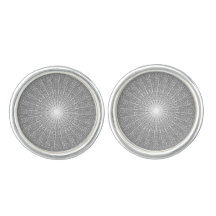 Grey White Lace Roundel Lacy Pattern Grey