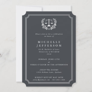 Grey/White Law School Graduation Announcement