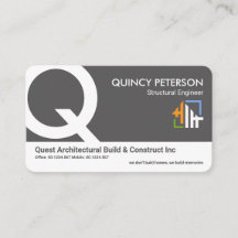Grey White Layers Monogram Initial Founder CEO