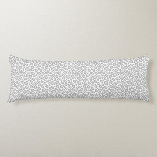 Grey White Leopard Print Body Cushion (Front)