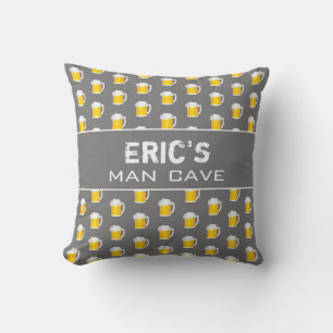 Grey White Man Cave Beer Drinker's Cushion