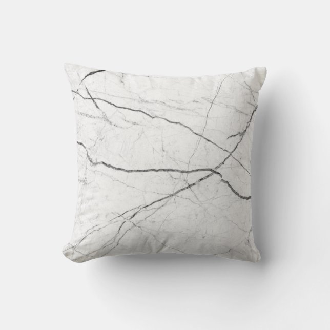Grey & White Marble Accent Throw Pillow (Front)