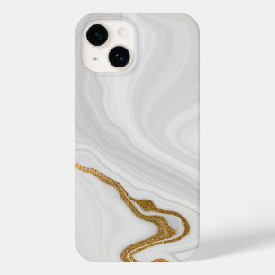 Grey White Marble Pattern iPhone / Android Case-Mate iPhone 14 Case