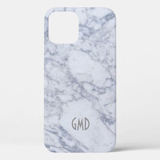 Grey & White Marble Stone Print Case-Mate iPhone Case (Back)