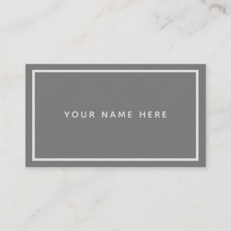 Grey White Minimal Business Card