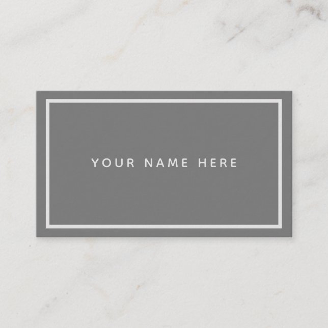 Grey White Minimal Business Card (Front)