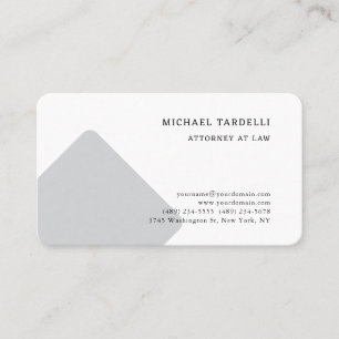 Grey White Minimalist Classical Professional Business Card