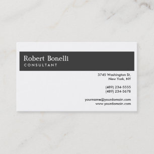 Grey White Modern Consultant Business Card