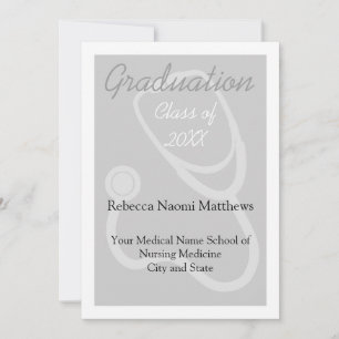 Grey/White Modern Health Graduation Announcement