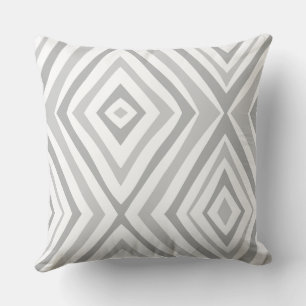 Grey White Modern Simple Square Cushion