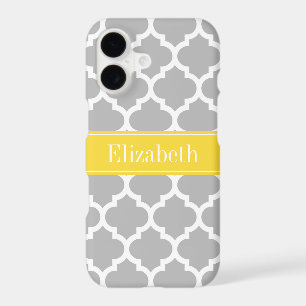 Grey White Moroccan #5 Pineapple Name Monogram